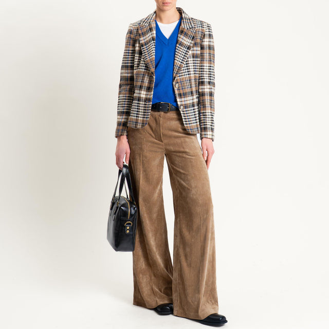 Tensione in-Giacca check misto lana - beige/cuoio/nero