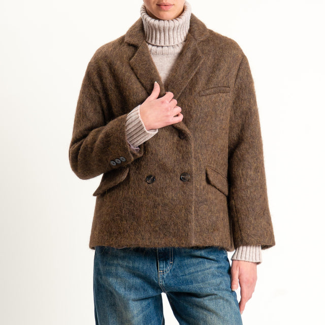 Tensione in-Giacca doppiopetto misto alpaca - bruciato