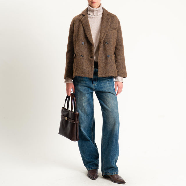 Tensione in-Giacca doppiopetto misto alpaca - bruciato