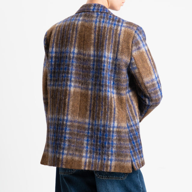 Tensione in-Giacca check misto alpaca - royal/moro