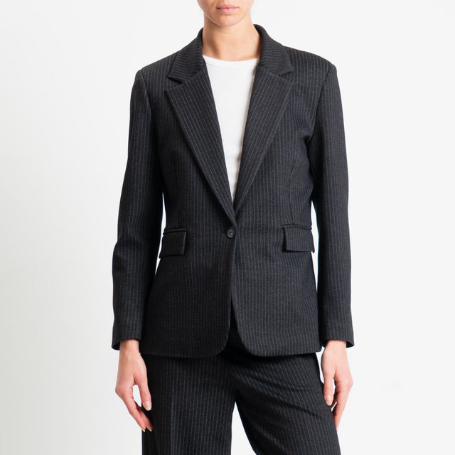 Tensione in-Giacca gessata punto milano - antracite/grigio