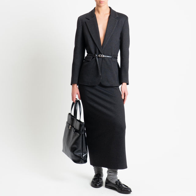 Tensione in-Giacca gessata punto milano - antracite/grigio