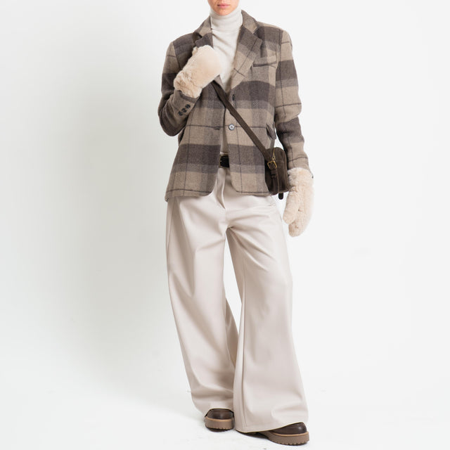 Tensionce in-Giacca check misto lana - moro/taupe/burro