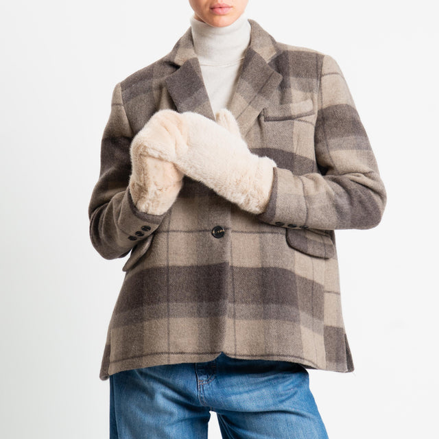 Tensionce in-Giacca check misto lana - moro/taupe/burro