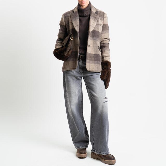 Tensionce in-Giacca check misto lana - moro/taupe/moro