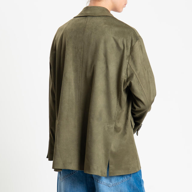 Tensione in-Giacca oversize effetto suede - militare