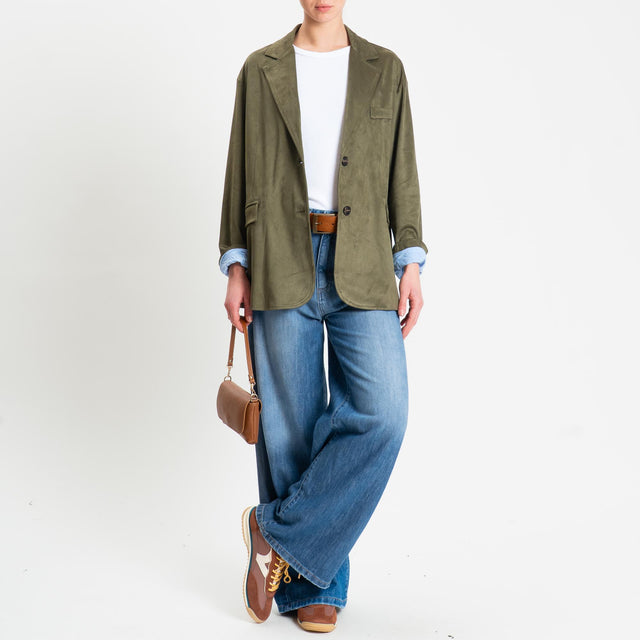 Tensione in-Giacca oversize effetto suede - militare