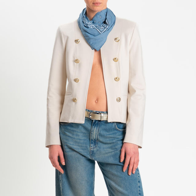 Tensione in-Giacca punto milano bottoni dorati - panna