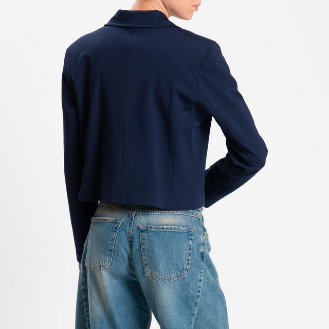 Tensione in-Giacca punto milano doppiopetto - blu