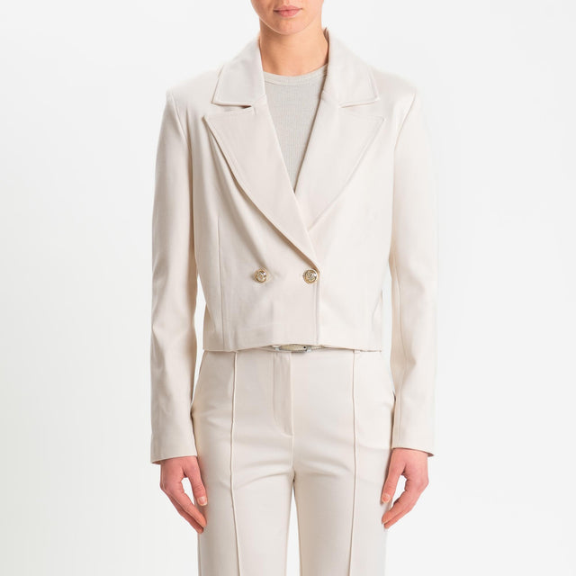 Tensione in-Giacca punto milano doppiopetto - panna