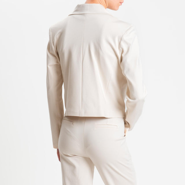 Tensione in-Giacca punto milano doppiopetto - panna