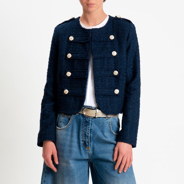 Tensione in-Giacca bouclé napoleon - blu