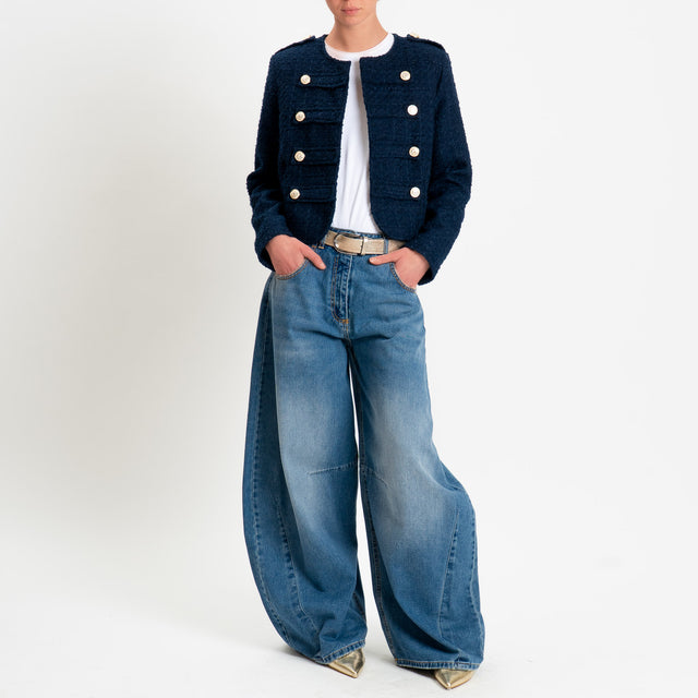 Tensione in-Giacca bouclé napoleon - blu