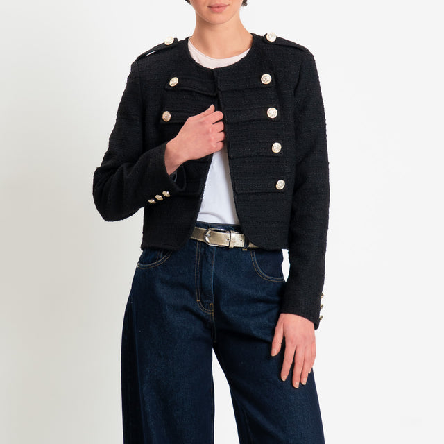 Tensione in-Giacca bouclé napoleon - nero