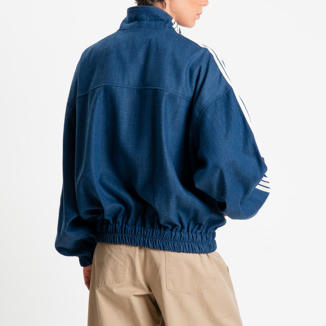 Tensione in-Bomber mandarin chambray bande laterali - blu
