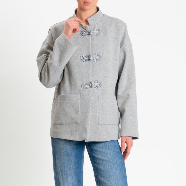 Tensione in-Giacca mandarin con tasche - grigio