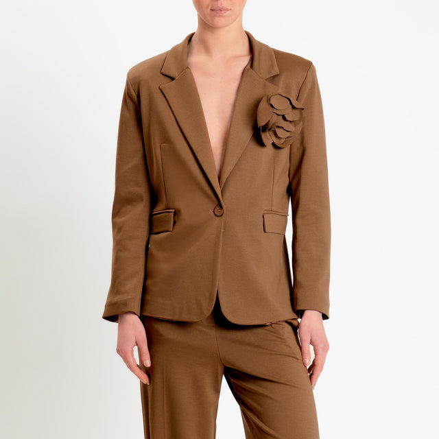 Tensione in-Giacca punto milano spilla rimovibile - tabacco