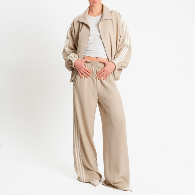 Tensione in-Bomber bande laterali - beige