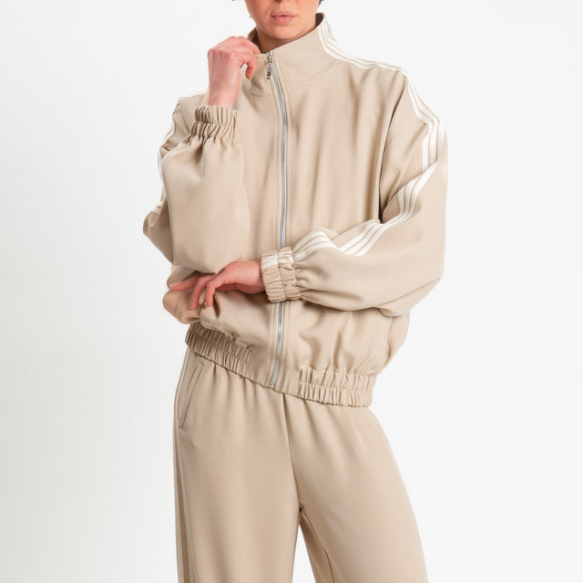 Tensione in-Bomber bande laterali - beige