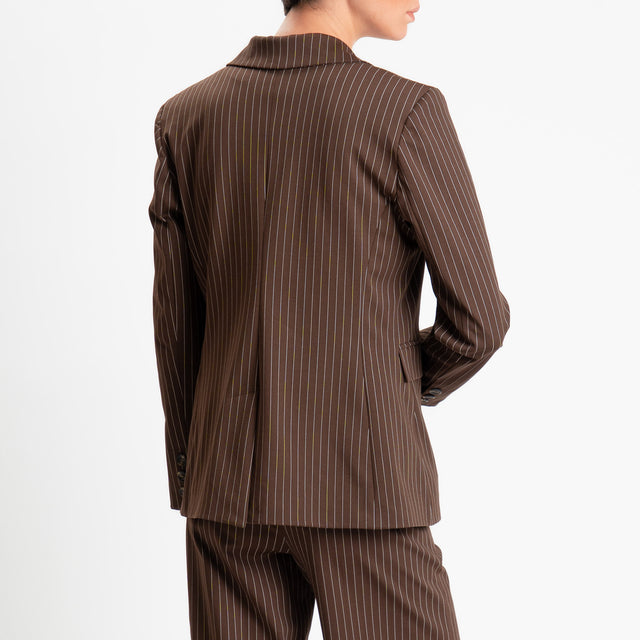 Tensione in-Giacca gessata un bottone - moro