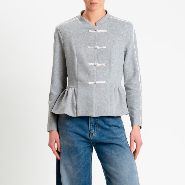 Tensione in-Giacca felpa mandarin - grigio/panna