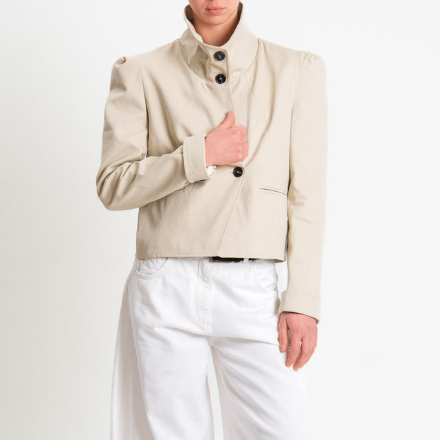 Tensione in-Giacca doppiopetto con spalline - panna