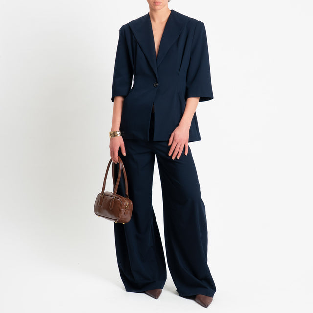 Tensione in-Giacca un bttone mezza manica - blu