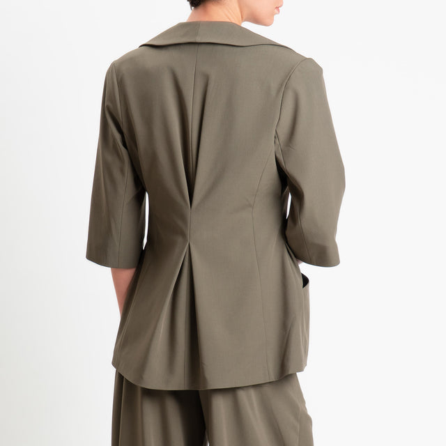 Tensione in-Giacca un bottone mezza manica - salvia