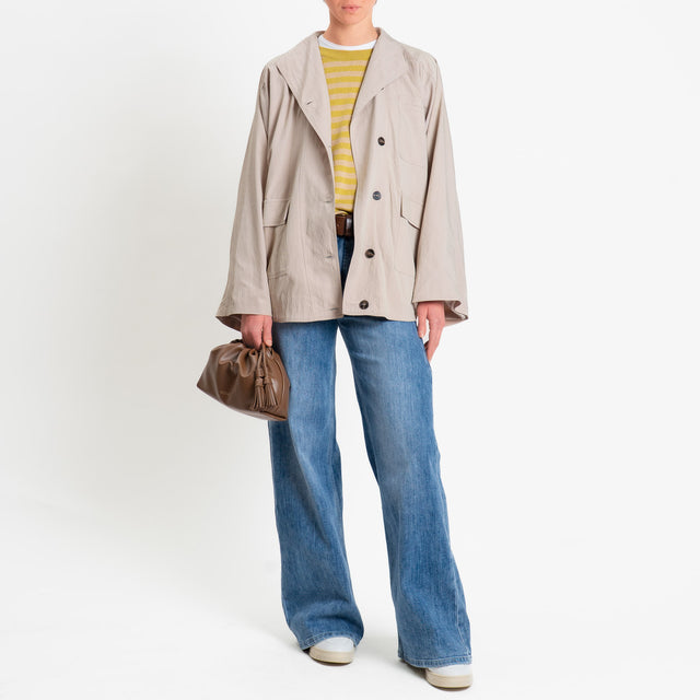 Tensione in-Giacca camicia manica pipistrello - beige