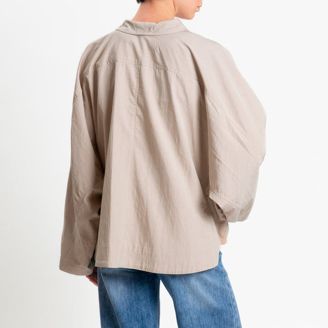 Tensione in-Giacca camicia manica pipistrello - beige