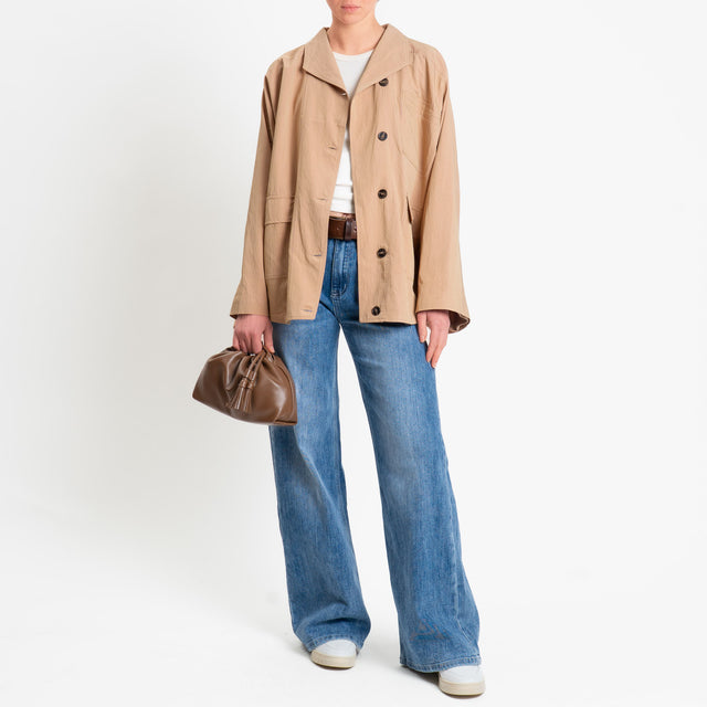 Tensione in-Giacca camicia manica pipistrello - cammello