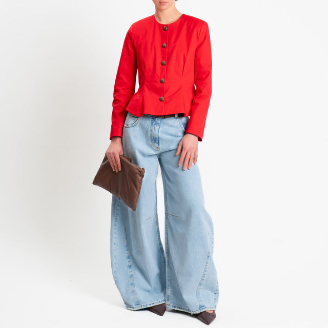 Tensione in-Giacca con spalline in cotone elasticizzato - rosso