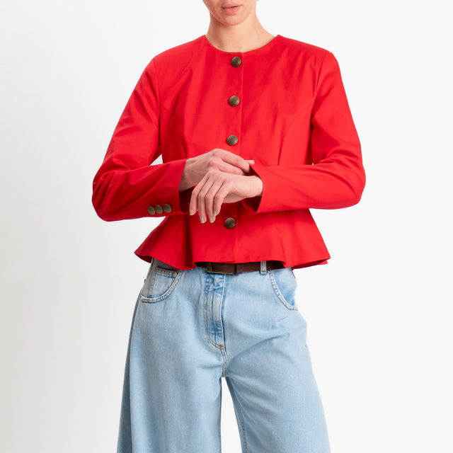 Tensione in-Giacca con spalline in cotone elasticizzato - rosso