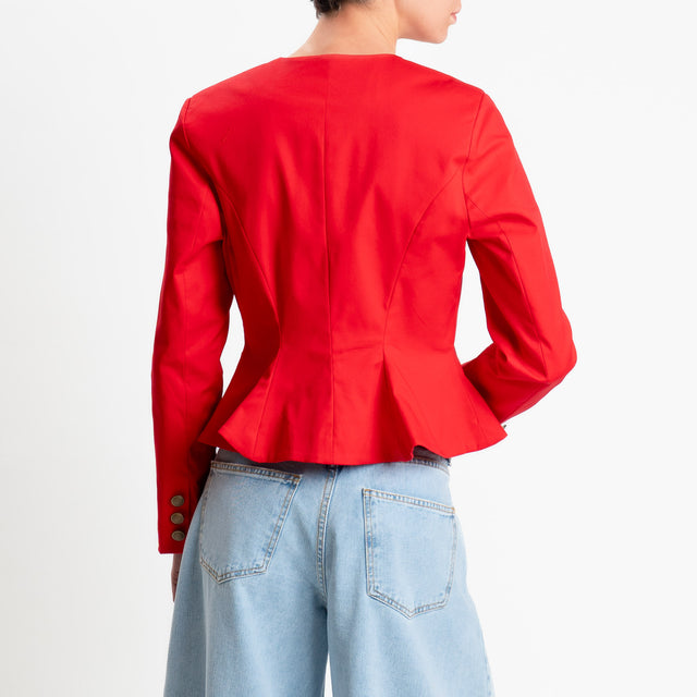 Tensione in-Giacca con spalline in cotone elasticizzato - rosso