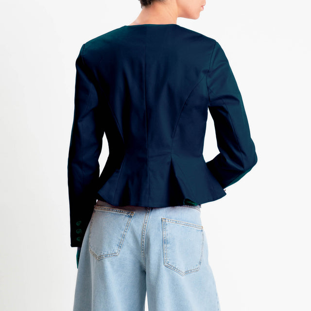 Tensione in-Giacca con spalline in cotone elastici - blu