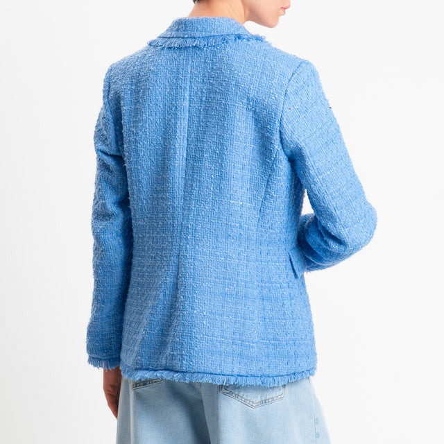 Tensione in-Giacca bouclè un bottone - azzurro