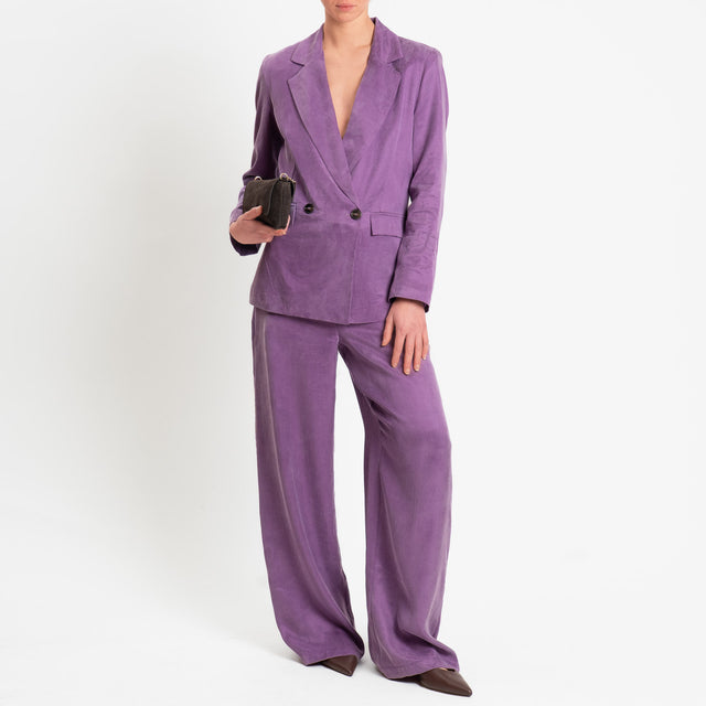 Tensione in-Giacca doppiopetto tessuto cupro - lavanda