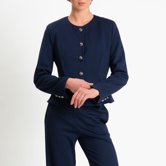 Tensione in-Giacca punto milano con spalline - blu