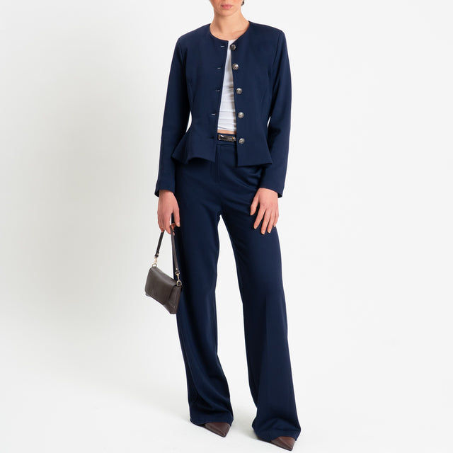 Tensione in-Giacca punto milano con spalline - blu