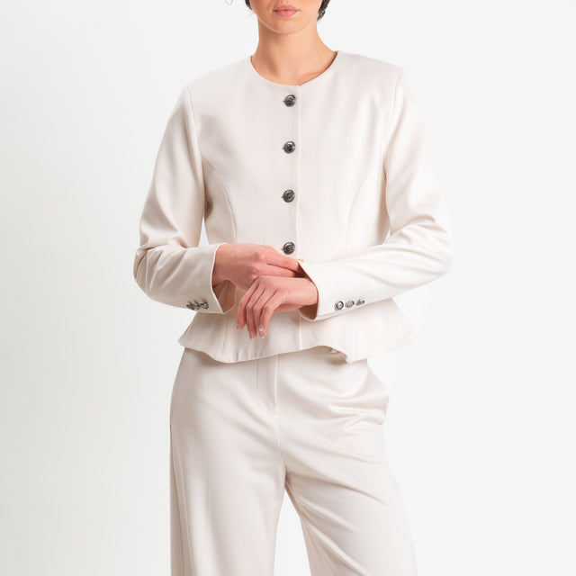 Tensione in-Giacca punto milano con spalline - gesso