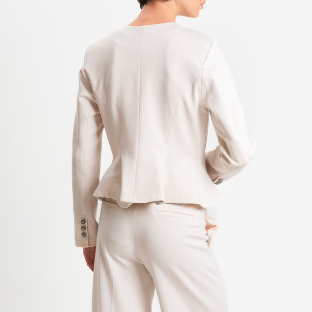 Tensione in-Giacca punto milano con spalline - gesso