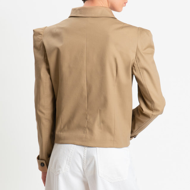 Tensione in-Giacca doppio petto con spalline - beige