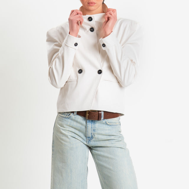 Tensione in-Giacca doppio petto con spalline - burro