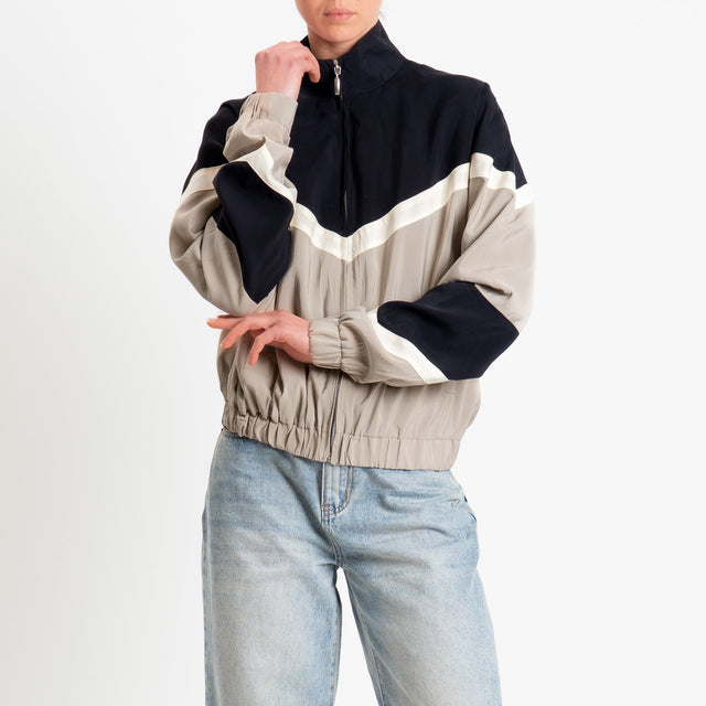 Tensione in-Bomber cupro multicolor - nero/dessert/panna