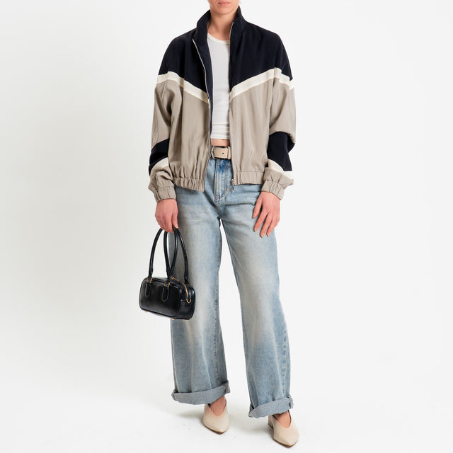 Tensione in-Bomber cupro multicolor - nero/dessert/panna