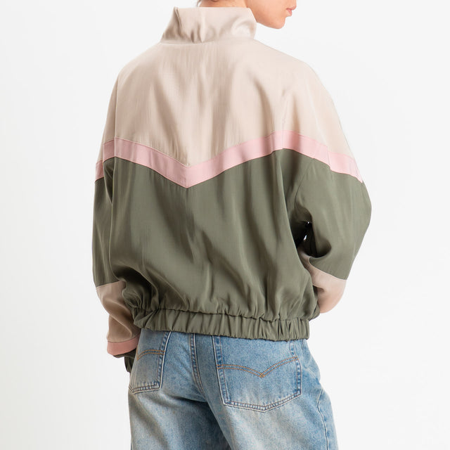 Tensione in-Bomber cupro multicolor - gesso/militare/rosa
