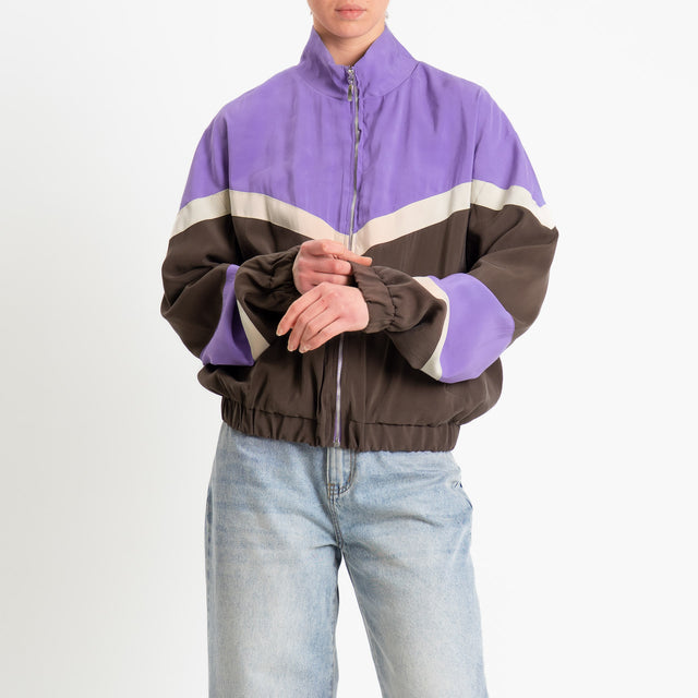 Tensione in-Bomber cupro multicolor - viola/moro/gesso