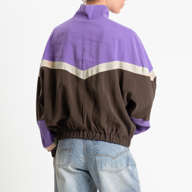 Tensione in-Bomber cupro multicolor - viola/moro/gesso