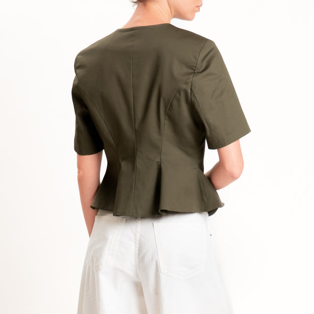 Tensione in-Giacca mezza manica cotone elasticizzato - militare