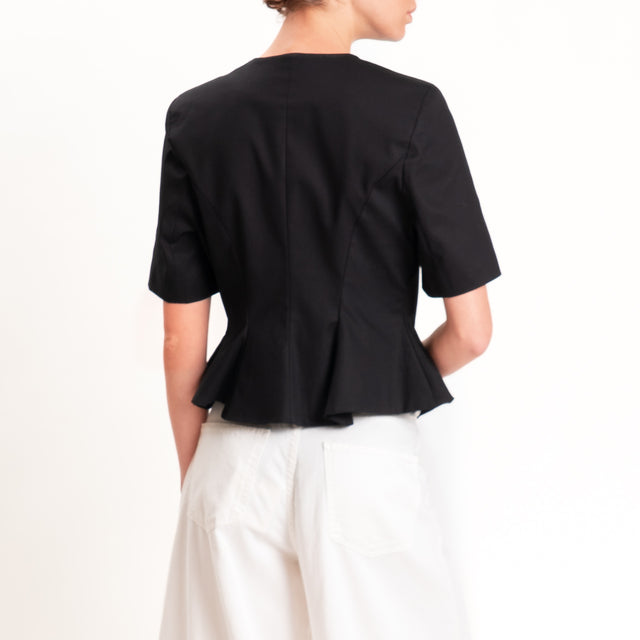Tensione in-Giacca mezza manica cotone elasticizzato - nero